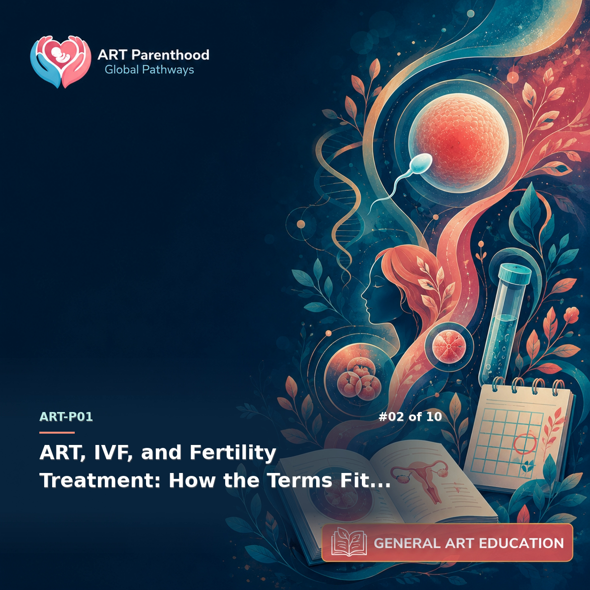 General ART education image for ART-LP01-02 showing adults comparing fertility-care terminology in a calm consultation setting.