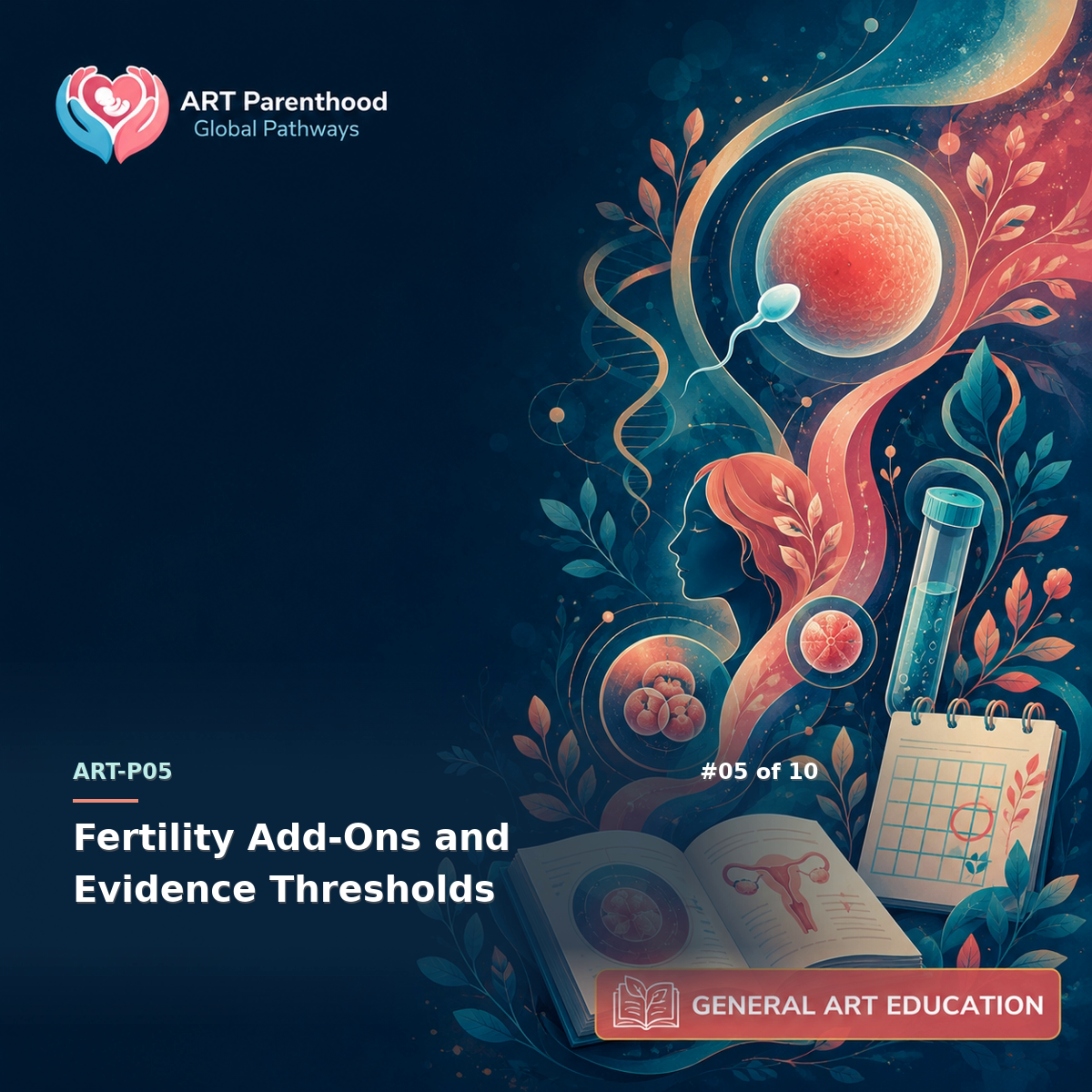 General ART Education education card for ART-LP05-05: Fertility Add-Ons and Evidence Thresholds.