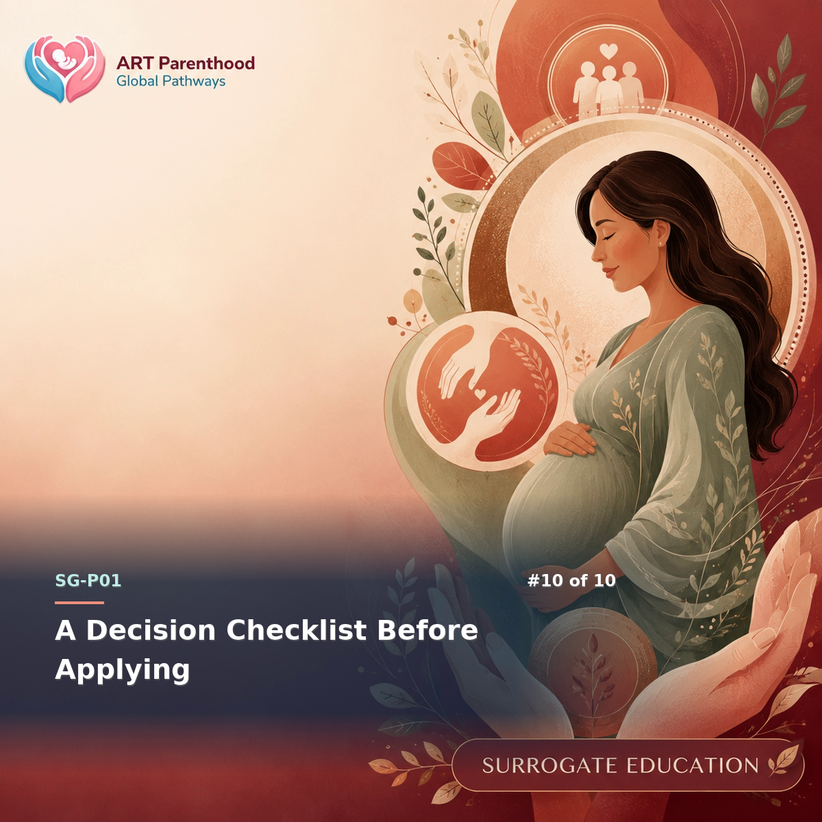 Surrogates education card for SG-LP01-10: A Decision Checklist Before Applying.