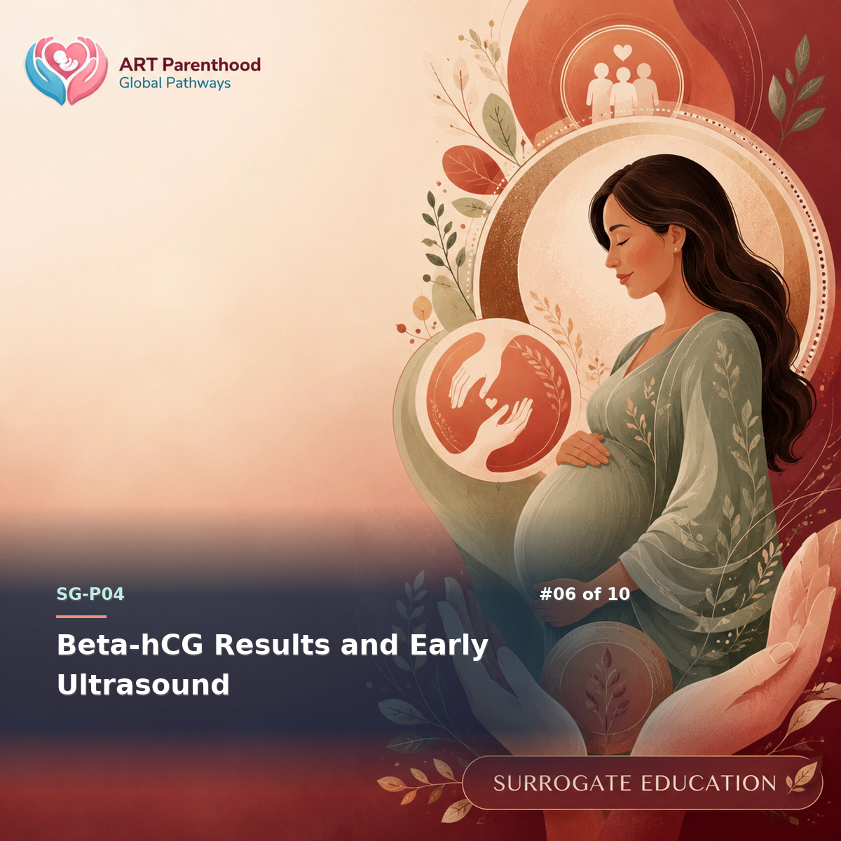 Surrogates education card for SG-LP04-06: Beta-hCG Results and Early Ultrasound.